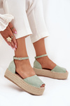 Dámske espadrilky na platforme s pletením mentolové Selise