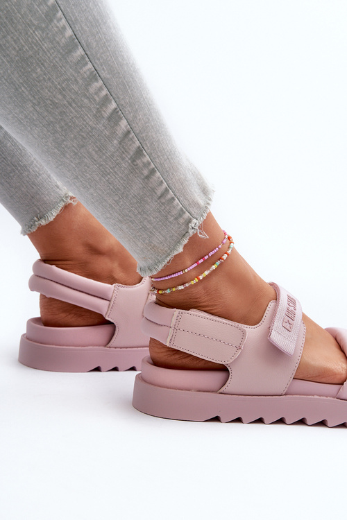 Dámske Sandále Na Platforme Big Star NN274753 Ružové
