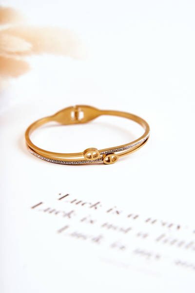 Dámský elegantní ocelový náramek zlata