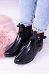 Černá dámská Lakované galoše Jodhpur boty Someday