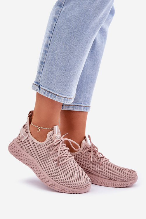 Sieťované Slip-on Športové Topánky Pre Ženy Ružové Harice