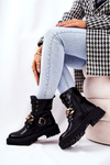 Black Molis Chain Boots s reťazou