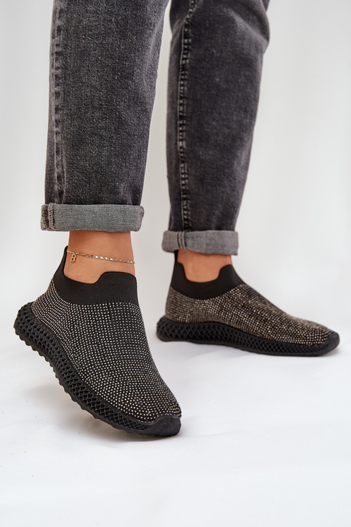 Dámske Slip-On Športové Topánky So Zdobením D&A TW121 Čierne