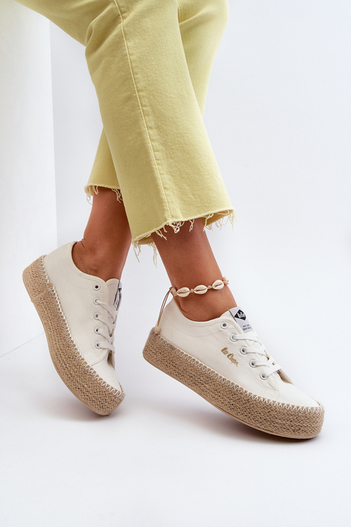 Topánky So Pletením Lee Cooper LCW-24-44-2410 Biele