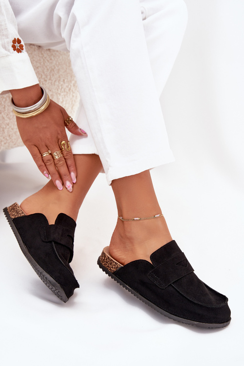 Dámské Klapky Na Korkové Platformě Černé Nivalia