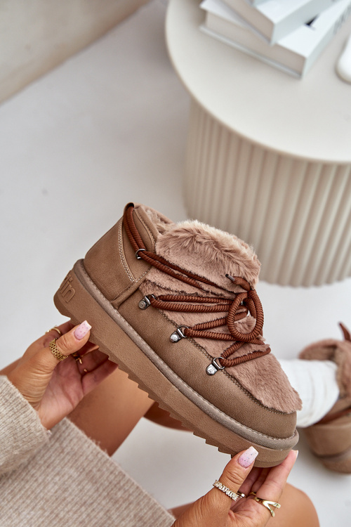 Nízke Snehové Topánky Na Platforme S Kožušinou D.Franklin Hnedé DFSH370011