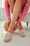 Dámské krajkové espadrilky s ozdobou béžove Summer Dream