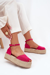 Dámské espadrilky na platformě s pletením fuchsie Selise