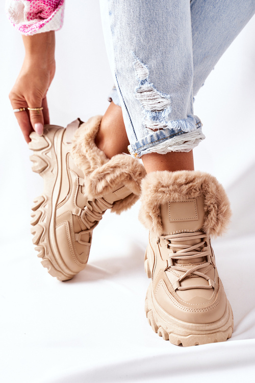 Dámské Kotníkové Boty Izolované Béžové Limerick