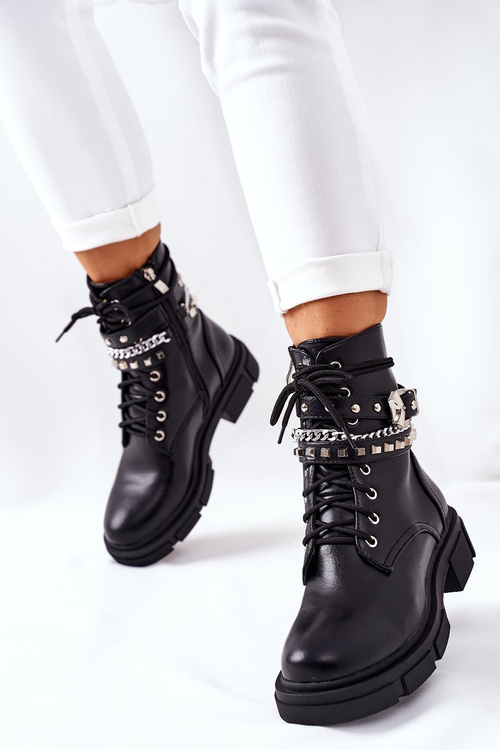 Černé pracovní boty s přezkou Grosstick