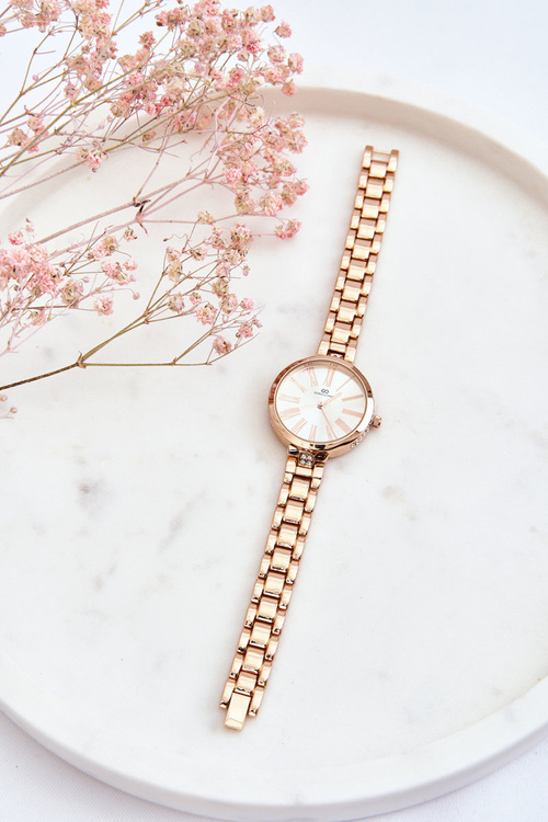 Dámske hodinky s jasným štítom Giorgio a Dario Pink Gold