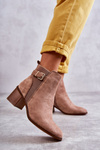 Semišové boty na sloupku Hněde Vannes