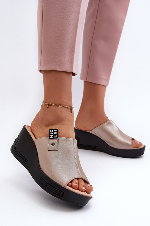 Dámské žabky na klínku Zlaté Vleni