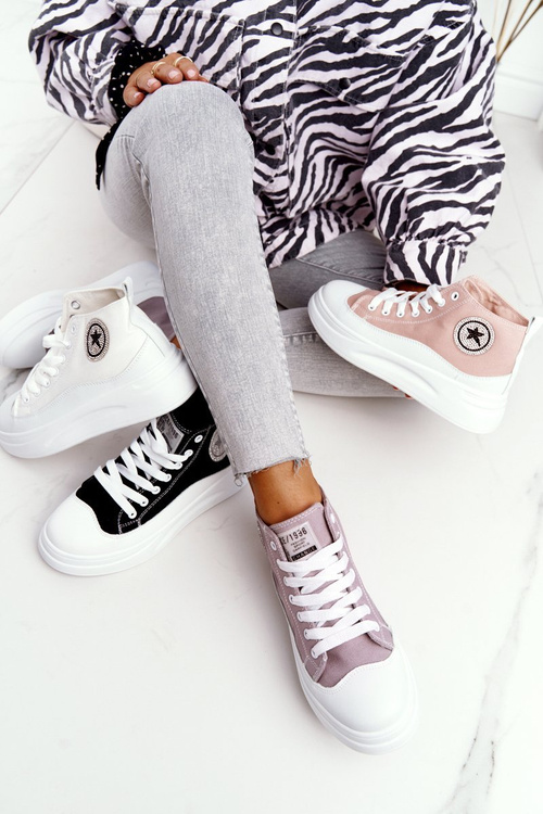 Dámske vysoké tenisky na ružovej platforme Nice Girl Platform