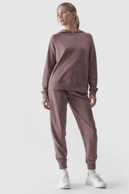 Dámská Mikina S Kapucí Rozepínací Bavlněná 4F Růžová 4FWMM00TSWSF1467-56S