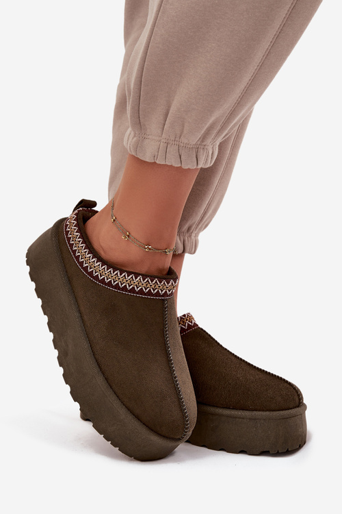 Dámské sněhule s ozdobnou výšivkou tmavě zelené Jenira