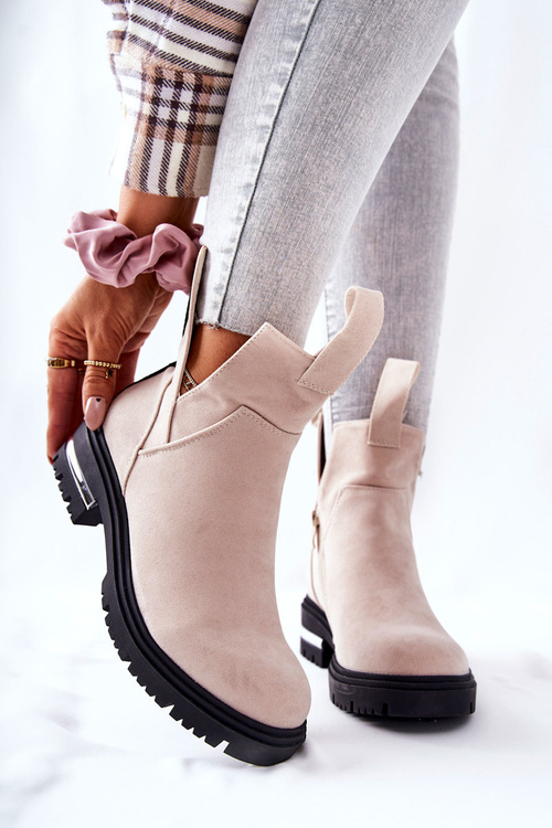 Teplé Boty Pérka Se Zapínáním Na Zip Béžové My Way