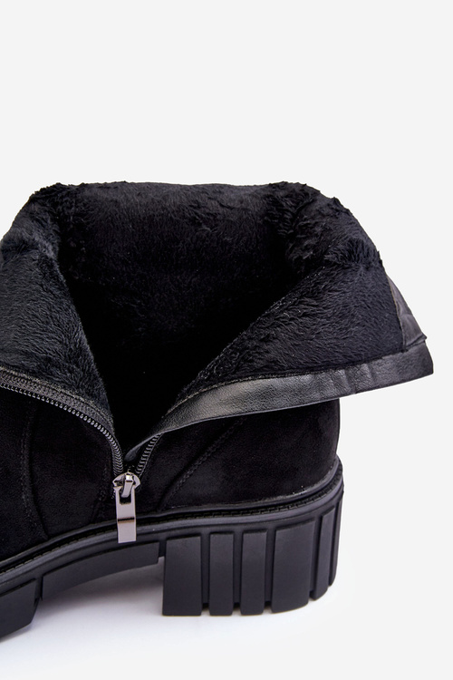 Masívne semišové dámske ploché podpätky Čierne lunai