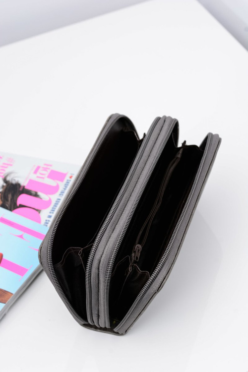 Women's Gray Wallet Two Pockets Locks