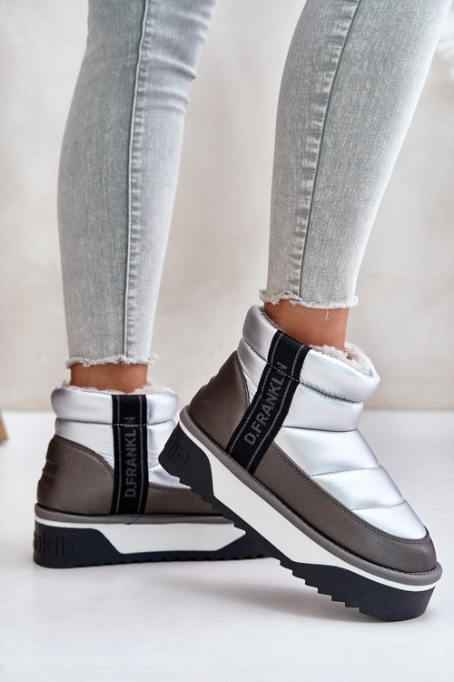 Nízké Sněhové Boty Na Tlusté Podešvi D.Franklin DFSH371010 Stříbrné