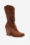 Dámske topánky Openwork na Zazoo 3414 Suede Post Brown