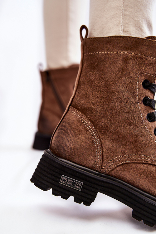 Dámské semišové boty Big Star KK274504 Hnědá