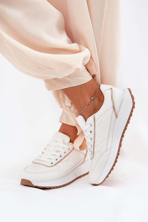 Dámske Športové Topánky Na Platforme Biele Nevliese