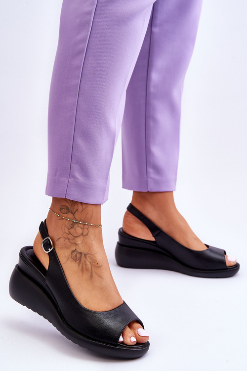 Dámske klinové sandále Sergio Leone SK853 Black