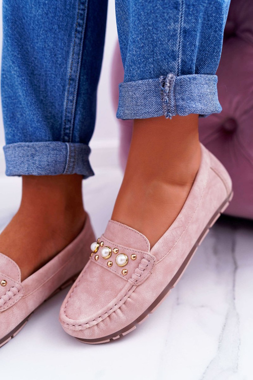 Dámské Mokasíny s Perlami Růžové Noell