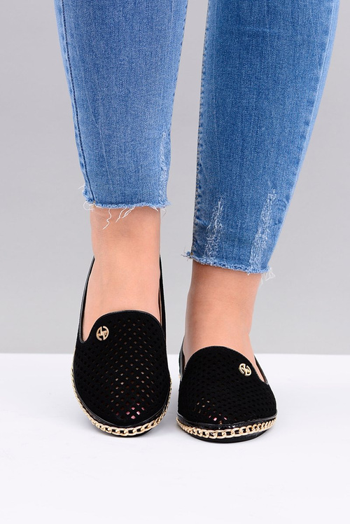 Lu Boo | Černé bavlněné balleriny Stylové