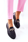 Dámské Boty Loafers Kůže Černé Laura Messi 2383