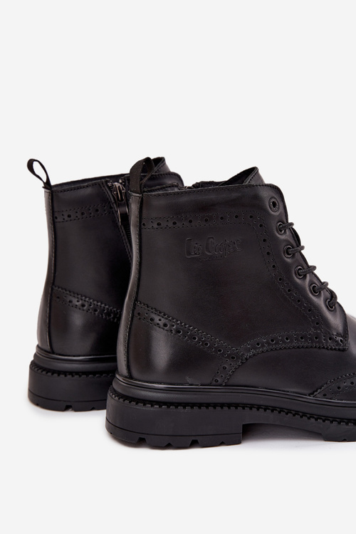 Kožené pánské kotníčkové boty Lee Cooper LCJ-25-33-3961 Černé