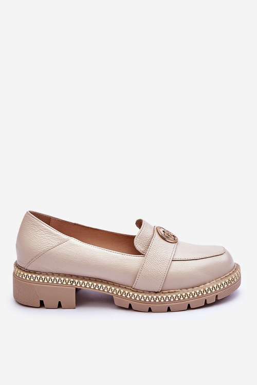 Elegantní kožené mokasíny světle béžové Laverne