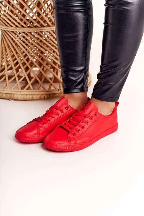 Dámské Kožené Tenisky Se Stuhou BIG STAR DD274686 Červené