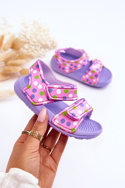 Dětské pěnové sandály se světlem vzorem Fialově růžová Malaga