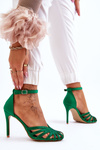 Fashion Vysoké podpatky s kamínky Zelená Jaylen