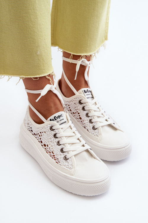 Dámské krajkové tenisky Lee Cooper LCW-23-44-1617 bílé