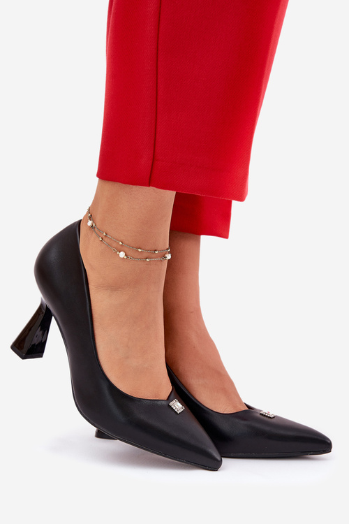 Elegantné lodičky na rozšírenej ihle Vinceza 62222 čierne