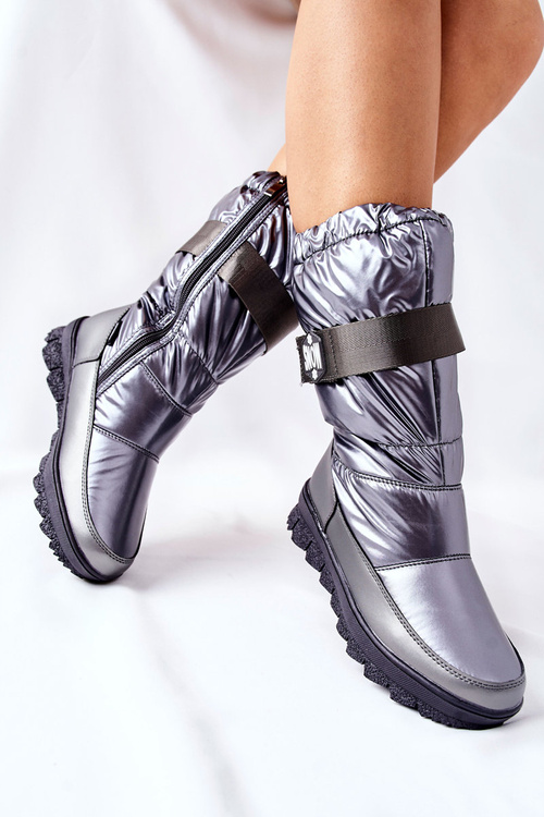 Dámske vysoké snehové topánky izolované sivé sivé eunous