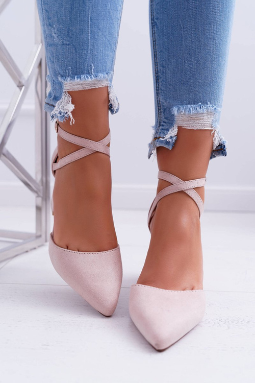 Dámské Lodičky Na Podpatku Semišové Béžové Cosmo