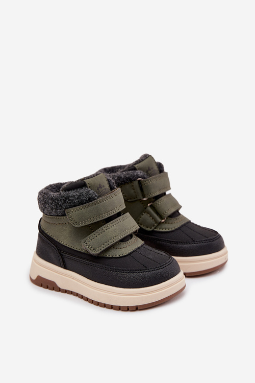 Detské Zimné Topánky Snežníky na suchý zips Zeleno-Čierne Darlene