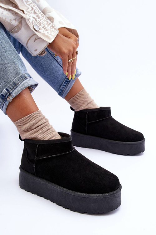 Suede Snow topánky na platforme Black Corcoran
