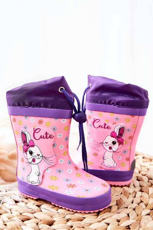 Detský gumový galoshes Pink Rabbit Hekamna