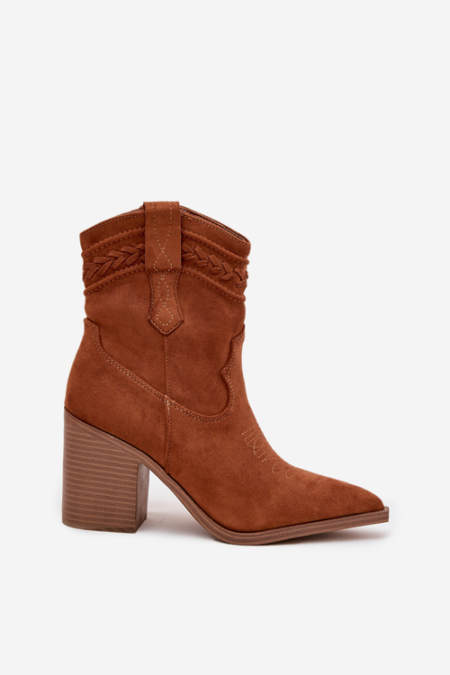 Dámske cowboy členkové čižmy na podpätku Camel Jessa
