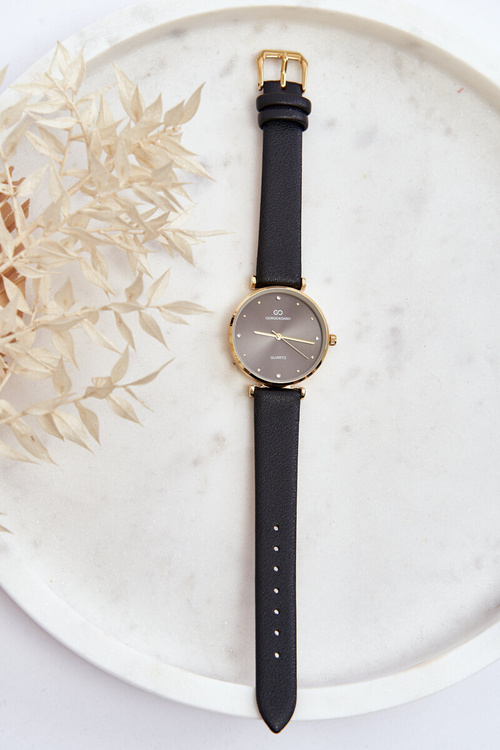 Dámské hodinky s koženým páskem Giorgio & Dario GDM230411 Černé