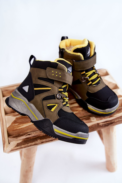 Dětské botičky Trappers vyhřívané vlnou Khaki Marco