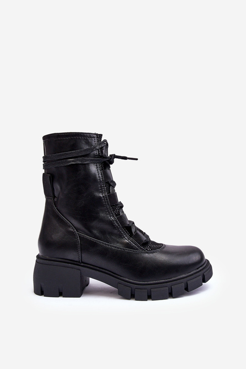 Dámske kožené topánky s čiernou väzbou Doreli