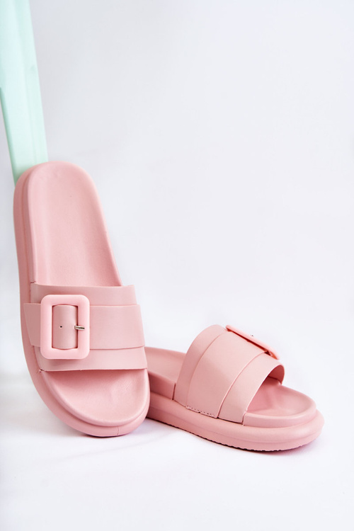 Dámske kožené žabky s ružovou devia prackou