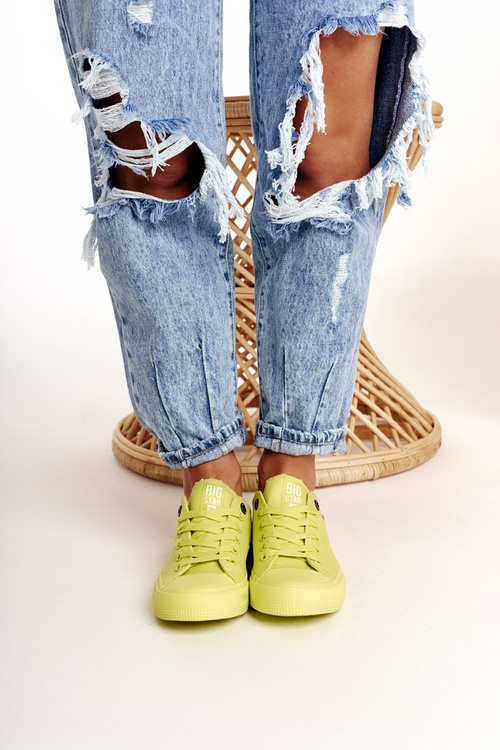 Dámska klasická nízka veľká hviezda AA274012 Lime tenisky