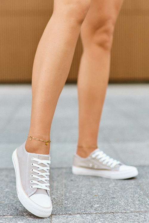 Dámske textilné klasické nízke tenisky tmavobežové Lennabella